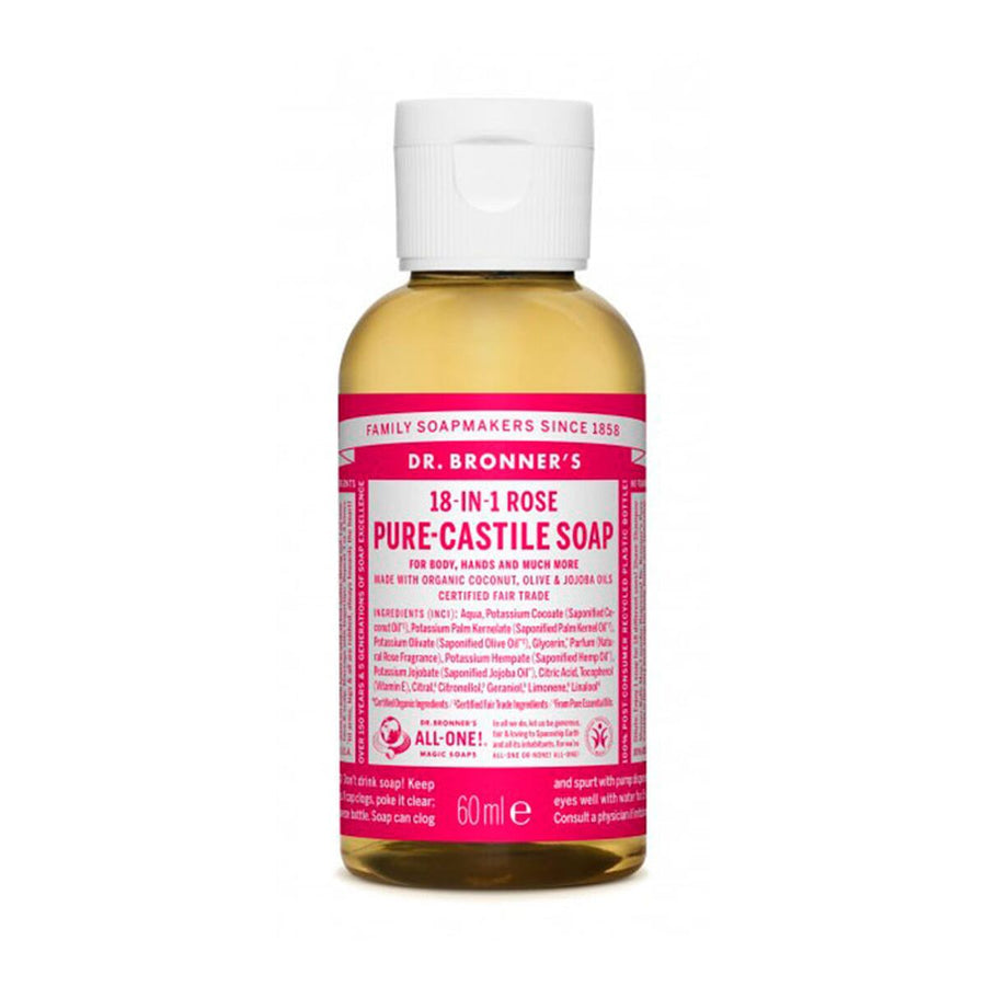 Flüssigseife Dr Bronner's 60 ml Rosen