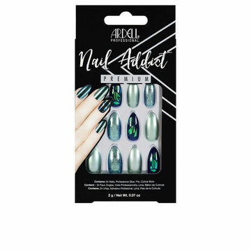 Falsche Nägel Ardell Nail Addict Green Glitter Chrome (24 pcs)