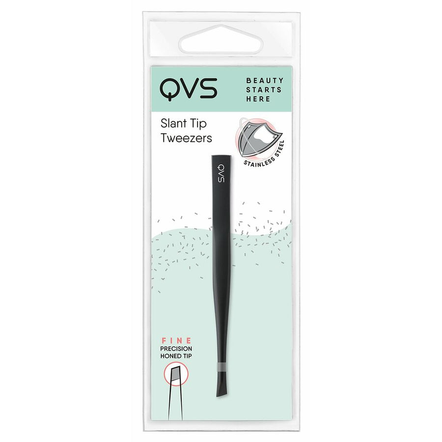 Tweezers for Plucking QVS Stainless steel Black