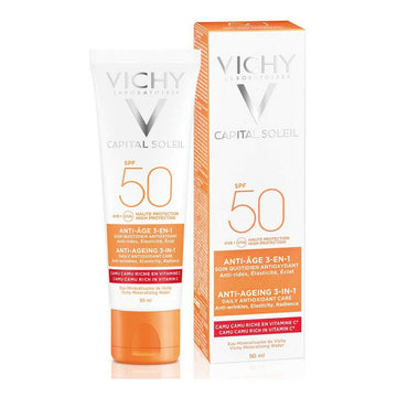 Ansiktssolkräm Capital Soleil Vichy VCH00115 Spf 50 50 ml 3 i 1 Anti age