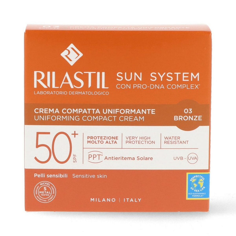 Brunt kompaktpulver Rilastil Sun System Bronze Spf 50+ (10 g)