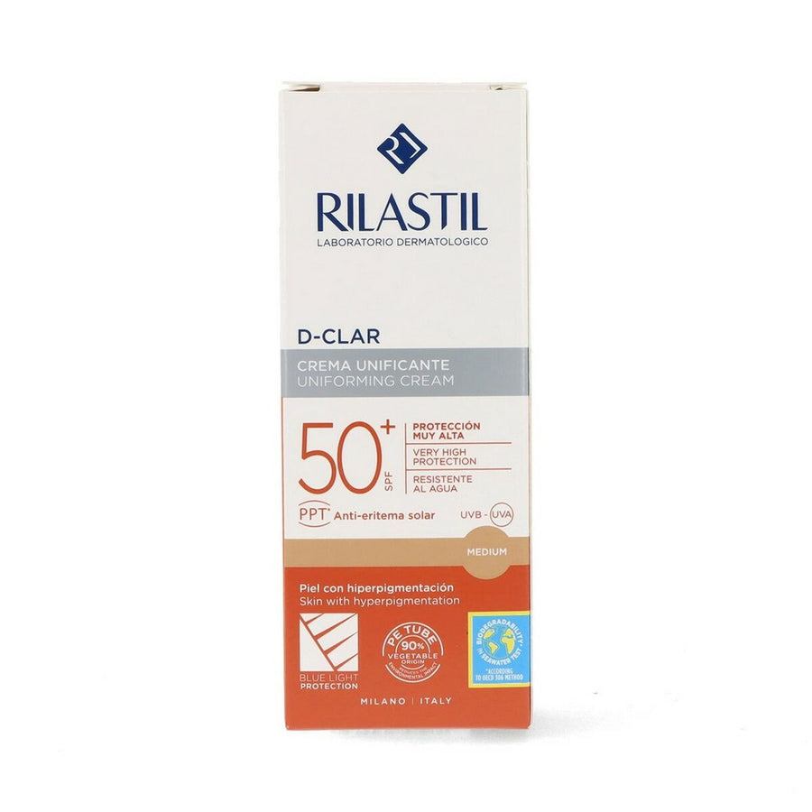 Sol Lotion som Motverkar Bruna Fläckar Rilastil Sun System D-Clar Spf 50+ Medium (40 ml)