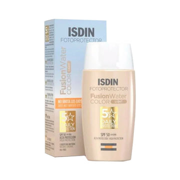 Solskydd med färg Isdin Fusion Water Spf 50 Light 50 ml