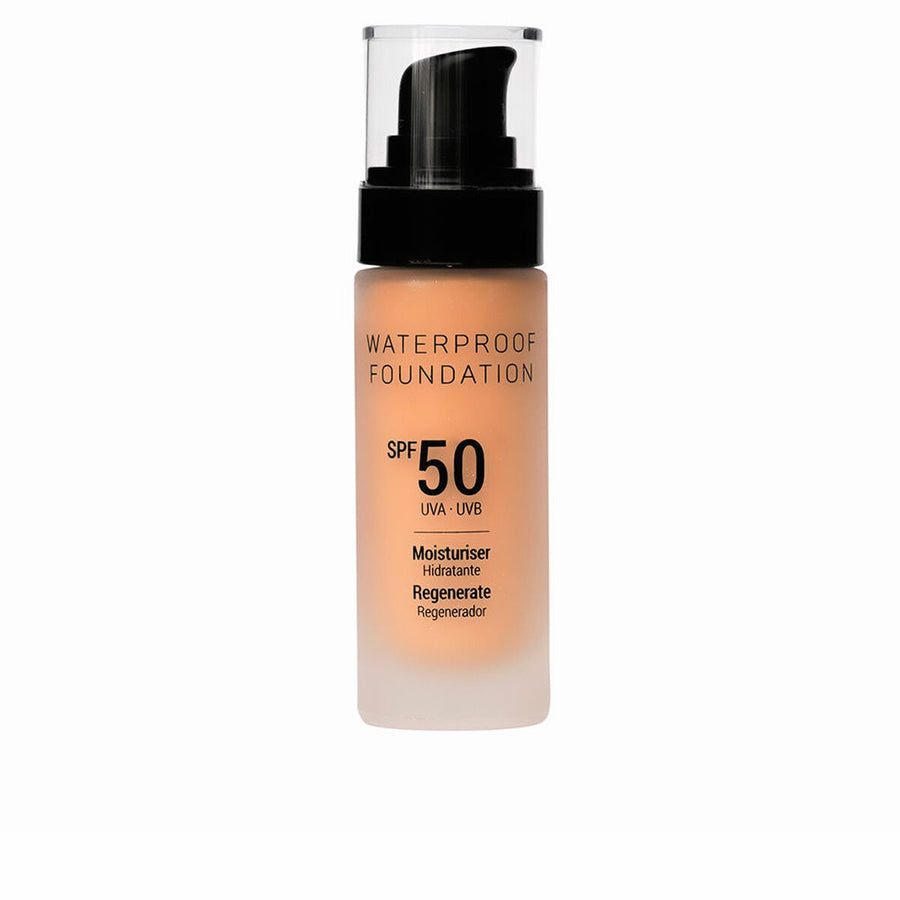 Flytande makeupbas Vanessium Nº Shade 2-02 Vattentålig Spf 50 (30 ml)